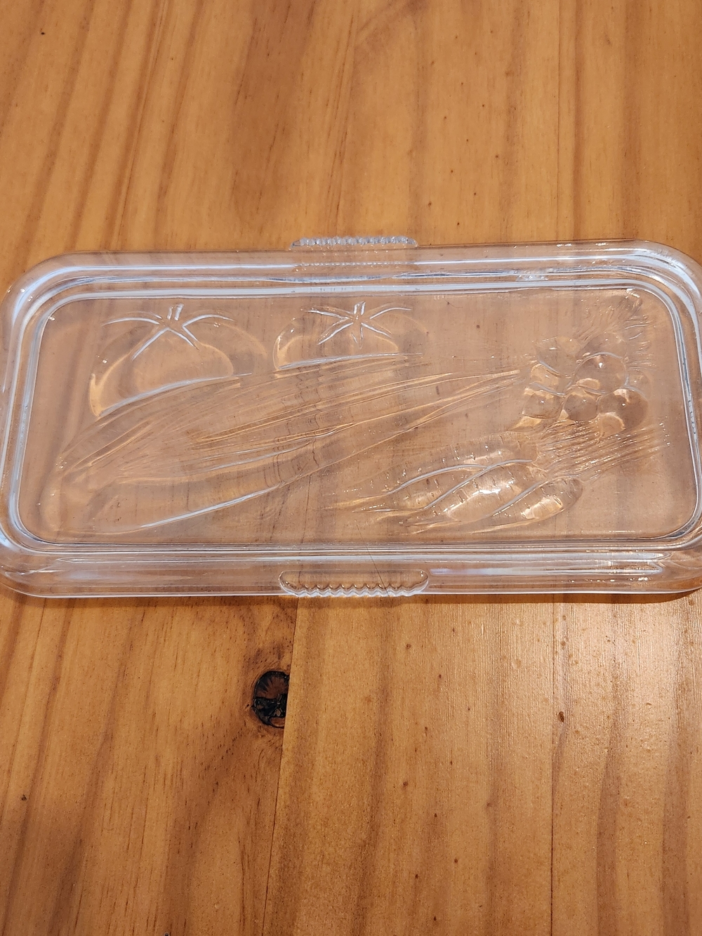 Vintage Federal Glass Refrigerator Dish LID ONLY Vegetables